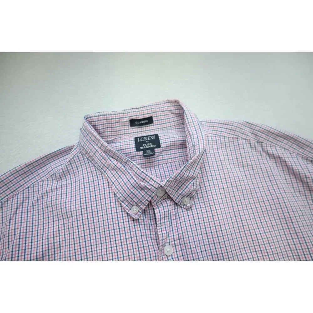 J Crew Flex Wash Dress Shirt Classic Casual Button Up Long Sleeve Mens Sz‎ XL
